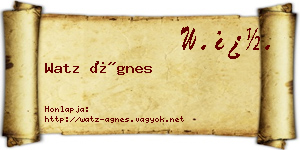 Watz Ágnes névjegykártya