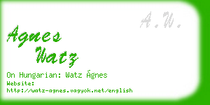 agnes watz business card